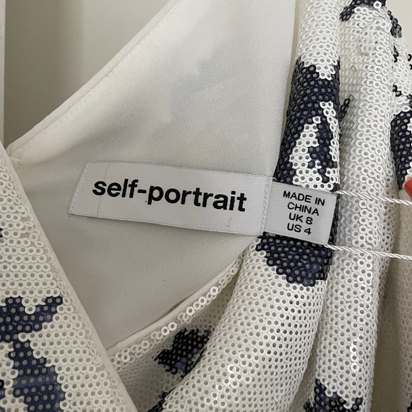 Self-Portrait NWT Floral Sequin Wrap Top UK8/US4 Small - Picture 5 of 8